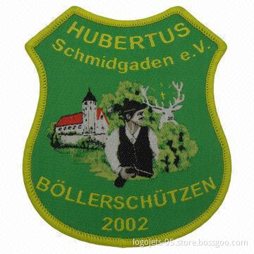 Woven Patch Label with Heat Cut Border, Customized Designs are Welcome